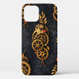 Vintage Gold Gears & Red Neon Mythic Cyberpunk Case-Mate iPhone Hülle