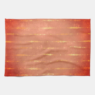 Vintage gold gestreifter Ingwer-Kürbis orange Herb Geschirrtuch