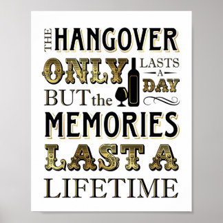 Vintage Gold HANGOVER Quotensignatur Poster