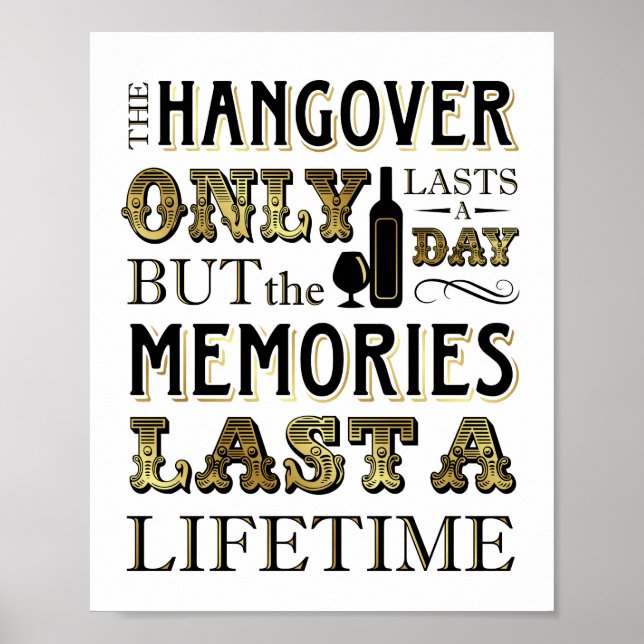 Vintage Gold HANGOVER Quotensignatur Poster (Vorne)