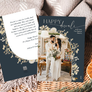 Vintage Gold Happy Diwali Fotokarten Feiertagskarte