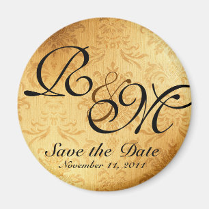 Vintage Gold Hochzeit Save the Date Magnet