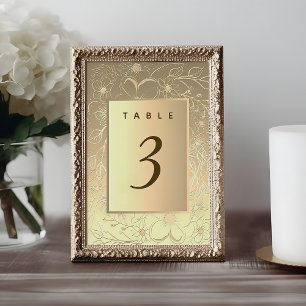 Vintage Gold-Hochzeit-Tischnummer Tischnummer