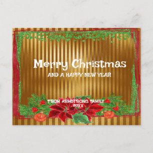 Vintage Gold Holiday Postkarte - individuell anpas