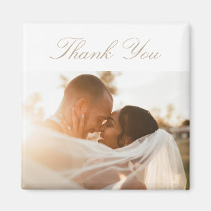 Vintage-Gold-Klassische Moderne Foto-Hochzeit Magnet