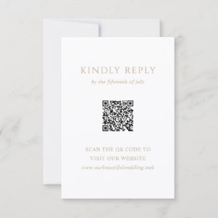 Vintage Gold Klassische Moderne QR-Code-Hochzeit RSVP Karte