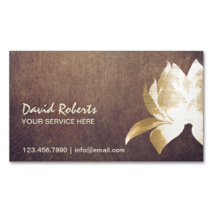 Vintage Gold Lotus Yoga-Massage-Therapie Magnetische Visitenkarte