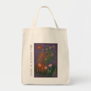 Vintage Gold Mohnblume Botanisch Dunkle Akademie-T Tragetasche