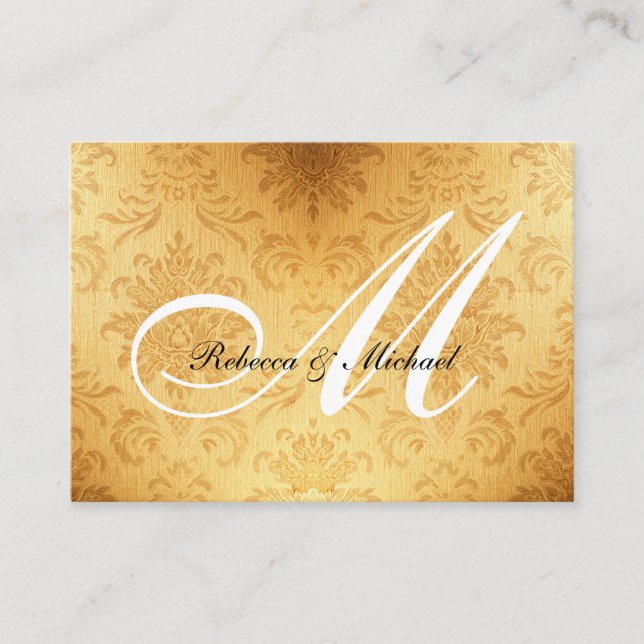 Vintage Gold Monogram RSVP Karte (Vorderseite)