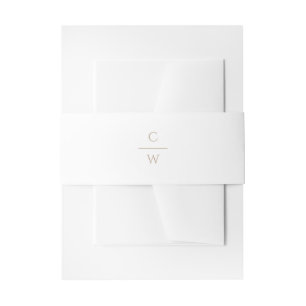 Vintage-Gold-Monogramm Klassische Moderne Hochzeit Einladungsbanderole
