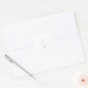 Vintage-Gold-Monogramm klassische moderne Hochzeit Runder Aufkleber
