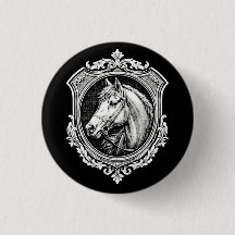 Vintage Gold-Pferdeporträt Ornamentale Kunst