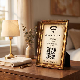 Vintage Gold Rahmen WiFi Passwort Schild