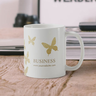 Vintage Gold Schmetterlinge Elegante Geschäftswelt Tasse