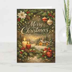 Vintage Gold Schriftzug Winter Frohe Weihnachten