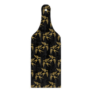 Vintage-Gold-Schwalbenmuster  Schneidebrett