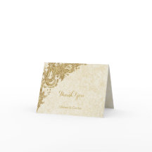 Vintage-Gold-Sparklingrosen auf Elfenbein-Dankesch