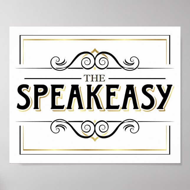 Vintage Gold SPEAKEASY Signature Print Poster (Vorne)