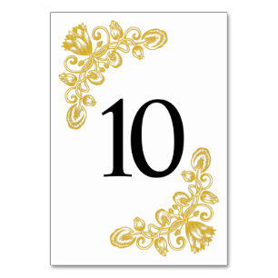 Vintage Gold-Tabelle 10 Tischnummer