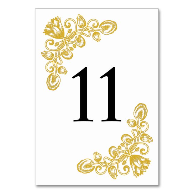 Vintage Gold-Tabelle 11 Tischnummer (Vorderseite)