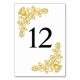 Vintage Gold-Tabelle 12 Tischnummer