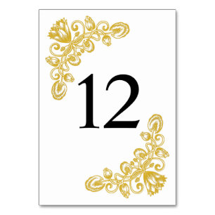 Vintage Gold-Tabelle 12 Tischnummer