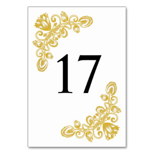 Vintage Gold-Tabelle 17 Tischnummer