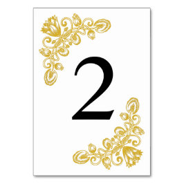 Vintage Gold-Tabelle 2 Tischnummer