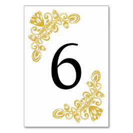 Vintage Gold-Tabelle 6 Tischnummer