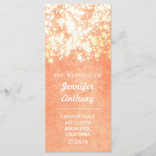 Vintage Gold- und Pfirsichhochzeitsprogramme Programm