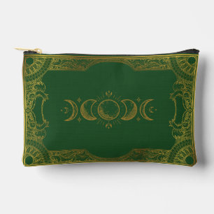 Vintage Gold Verzierte Himmlische Mondphasen Zubehörtasche