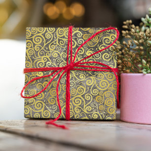 Vintage Gold Wirbel Muster Klasse Elegante Taupe Seidenpapier