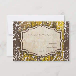 Vintage Goldbarnholz-Hochzeit RSVP Karte