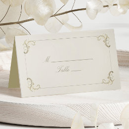 Vintage Goldbarock-Hochzeit Platzkarte