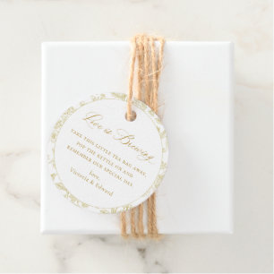 Vintage Goldblumenhochzeit Geschenkanhänger