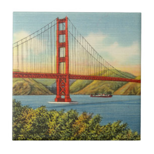 Vintage Golden Gate Bridge San Francisco Fliese
