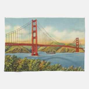 Vintage Golden Gate Bridge San Francisco Reise Geschirrtuch