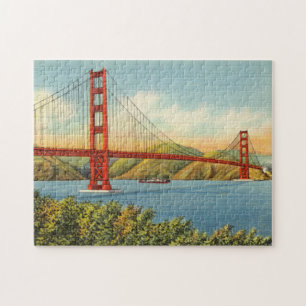 Vintage Golden Gate Bridge San Francisco Reise Po Puzzle