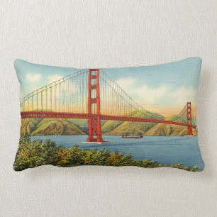 Vintage Golden Gate Brücke San Francisco Reise Lendenkissen