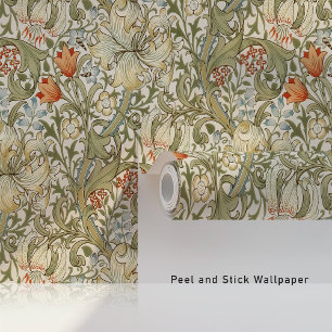 Vintage Golden Lilies William Morris Tapete