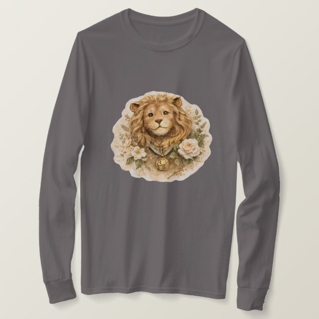 Vintage Golden Löwe Langarm T-Shirt (Design vorne)