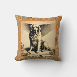 Vintage Golden Retriever Engel Personalisiert Kissen