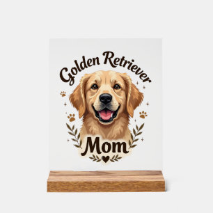 Vintage Golden Retriever Mama Hundeliebhaber-Typog Acrylschild