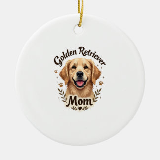 Vintage Golden Retriever Mama Hundeliebhaber-Typog Keramik Ornament