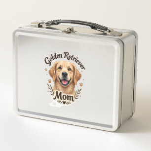 Vintage Golden Retriever Mama Hundeliebhaber-Typog Metall Brotdose