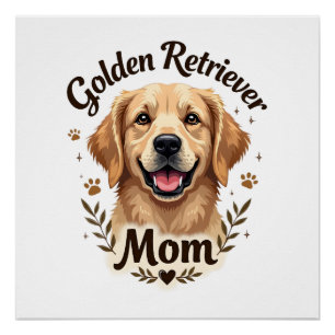 Vintage Golden Retriever Mama Hundeliebhaber-Typog Poster