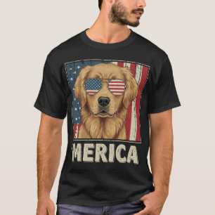 Vintage Golden Retriever 'Merica-Flagge T-Shirt