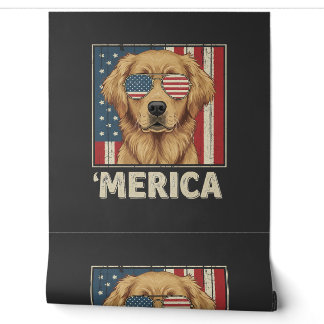 Vintage Golden Retriever 'Merica-Flagge Tapete