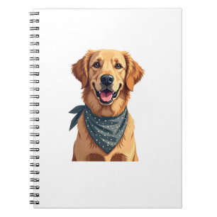 Vintage Golden Retriever-Porträt mit farbenfrohem  Notizblock