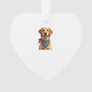 Vintage Golden Retriever-Porträt mit farbenfrohem  Ornament